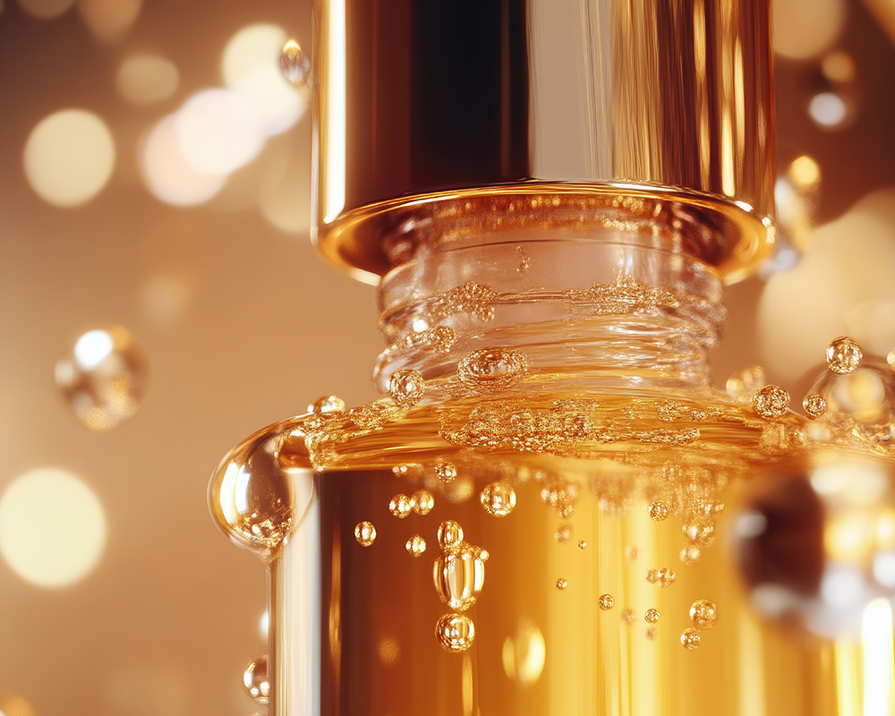  golden tanning oil texture macro skincare